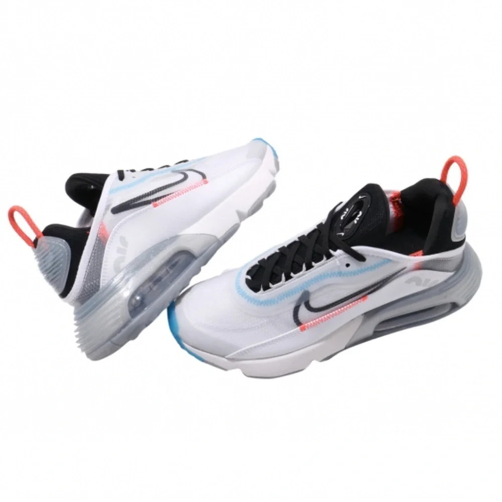 Nike White Black Blue Coral Accent Running Sneakers
